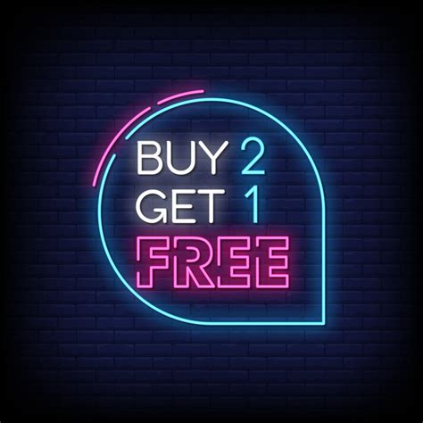 Buy 2 Get 1 Neon Signs Style Text Vector 2367410 Vector Art At Vecteezy