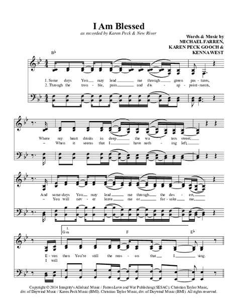 i am blessed sheet music pdf daywind music praisecharts