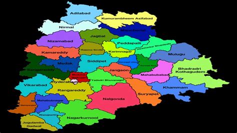 Telangana Map With New Districts