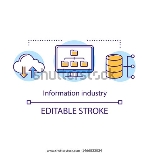 Information Industry Concept Icon Collecting Using Stock Vector