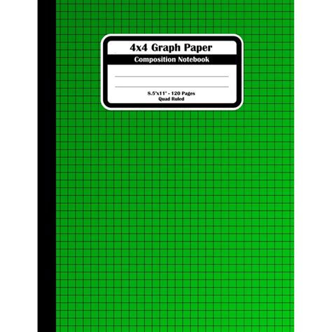 4x4 Graph Paper Composition Notebook Square Grid Or Quad Ruled Paper