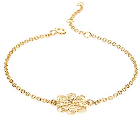 Arabel Lebrusan Gold Rosette Flower Friendship Bracelet Gold Ethical