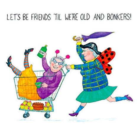Crazy Old Ladies Greeting Card Lets Be By Churchmousepress