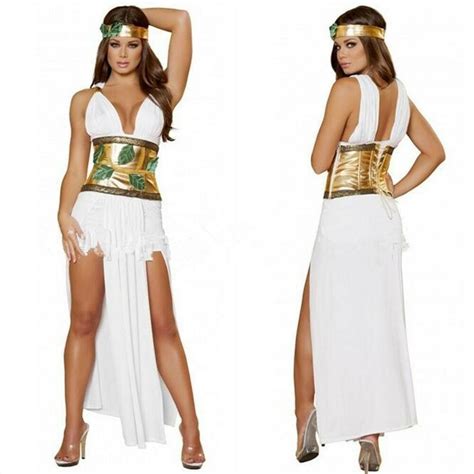 Sexy Egypt Queen Dress Roma Greek Divine Goddess Women Halloween Costume Fancy Goddess Costume