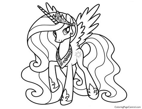 My Little Pony – Princess Celestia 02 Coloring Page | Coloring Page Central