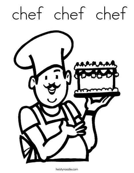 Add some glitter or sequins to your cake picture to make it really sparkle! chef chef chef Coloring Page - Twisty Noodle