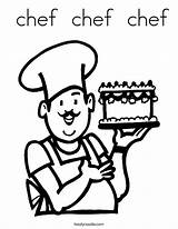 Coloring Baker Chef Cook Cooking Clipart Cake Outline Twistynoodle Pizza Login Favorites Built California Usa Printables Noodle sketch template