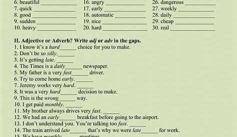 Adjectives. Adverbs - Interactive worksheet