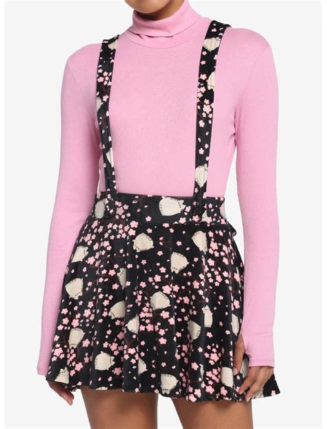 Pusheen Cherry Blossoms Velvet Suspender Skirt Hot Topic