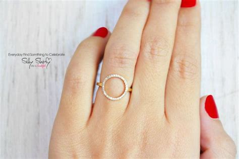 Circle Diamond Ring Circle Of Life Diamond Ring Circle Etsy Womens