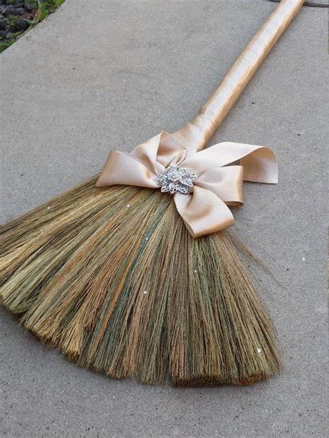 Custom Wedding Broom With Bow And Brooch The Desirai Etsy Wedding