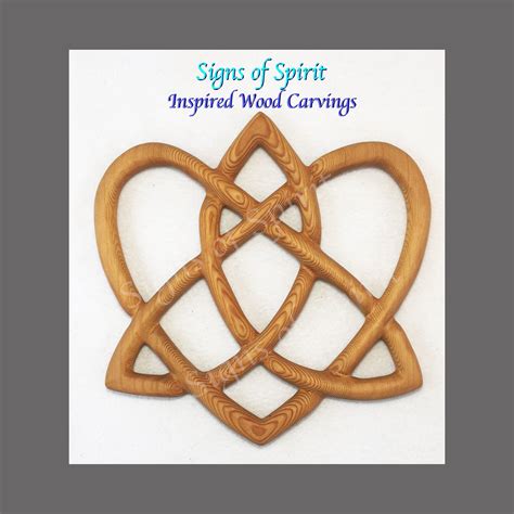 Trinity Love Knot Heart Shaped Celtic Wood Carving Of Eternal Etsy