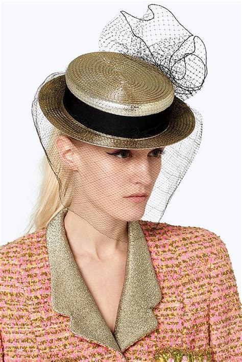 Marc Jacobs X Stephen Jones Millinery Boater Hat With Veil