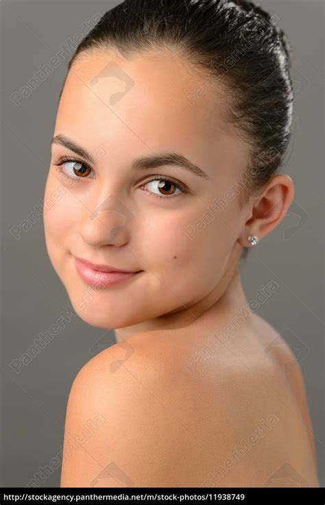 Adolescente Chica Desnuda Hombros Piel Belleza Cara Stockphoto