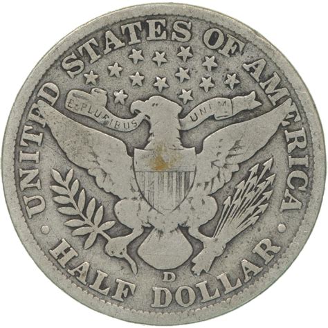 1907 D Barber Half Dollar 90 Silver Very Good Vg Daves Collectible