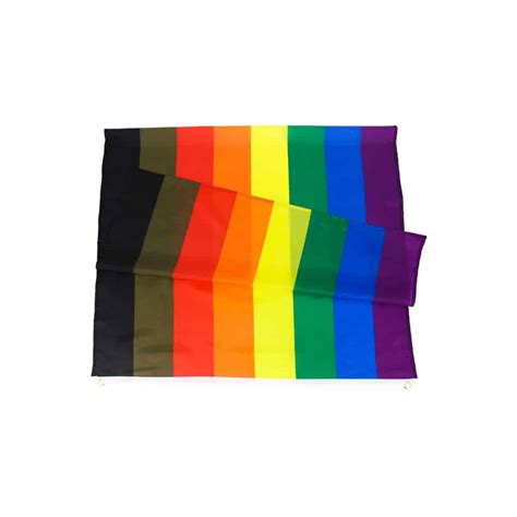 The philadelphia pride flag adds two stripes, black and brown, to the traditional six of the rainbow flag. Philadelphia Eight Colour Pride Flag ⋆ Pride Shop NZ