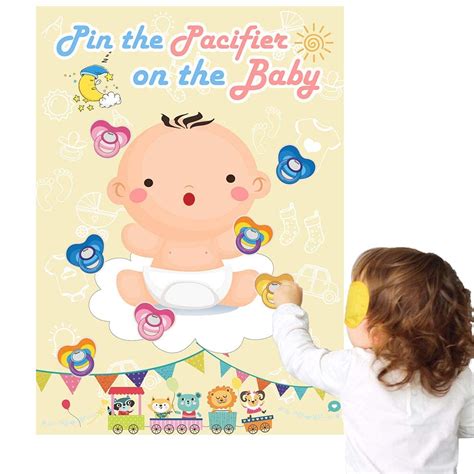 Hooqict Pin The Pacifier On The Baby Game Baby Pacifier Games With