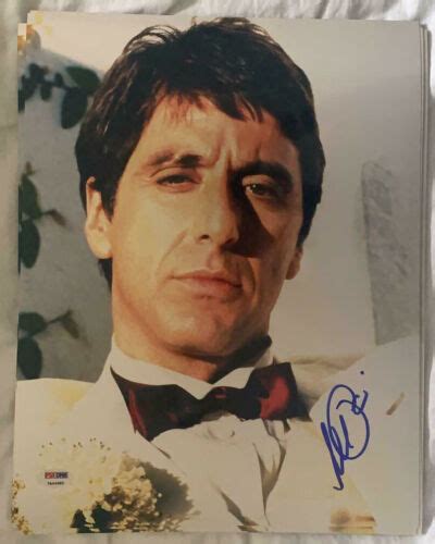 Scarface Al Pacino Signed 11x14 Metaliic Tux Photo Authentic Auto Psa