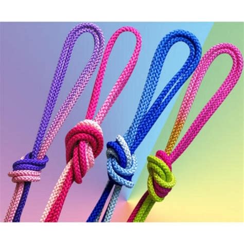 Rope, hoop, ball, clubs, and ribbon. Professional rope for rhythmic gymnastics Multicolored ...