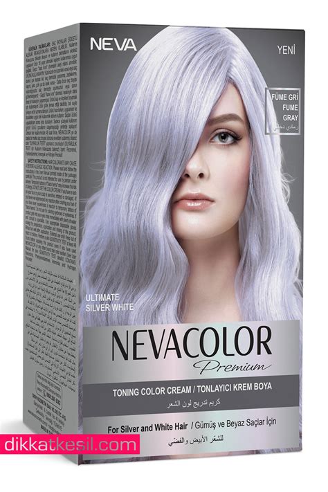 Nevacolor Füme Gri Tonlayıcı Renk Premium Kalıcı Krem Saç Boyası Seti