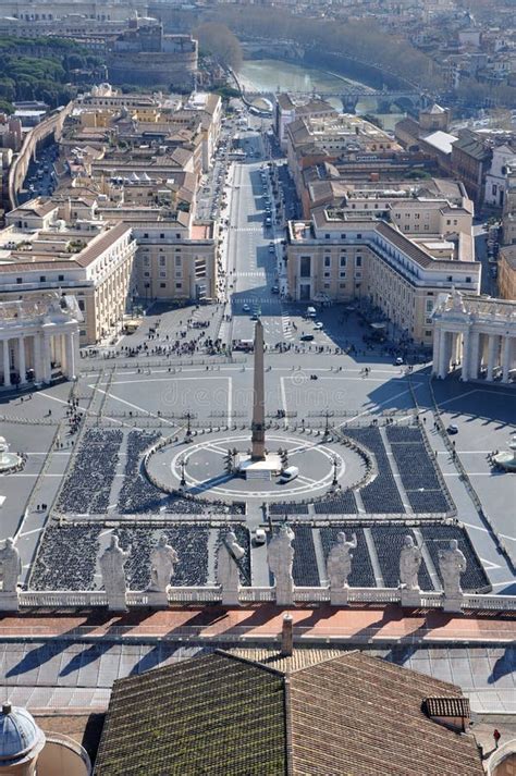 Aerial View Of The Saint Peter S Square In Vatican City Stock Image