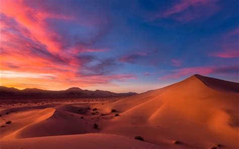 Dunes Desert Sand Sky Clouds Dusk Wallpapers Nature