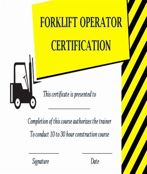 Forklift Training Certificate Template Printable Word Searches