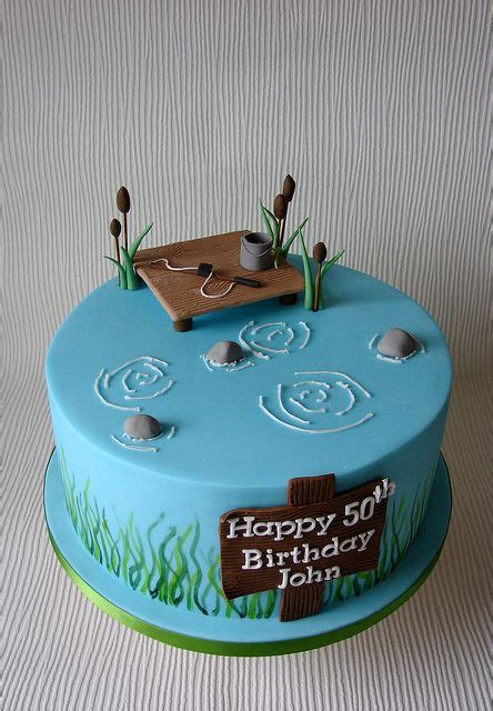 Johns Fishing Themed Birthday Cake Fish Cake Birthday Cupcake Cakes