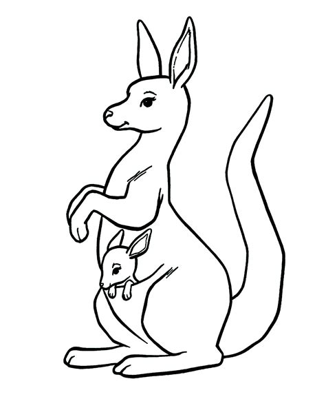 Kangaroos to color for kids - Kangaroos Kids Coloring Pages
