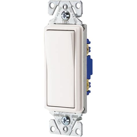 Eaton 15 Amp Single Pole White Rocker Light Switch At