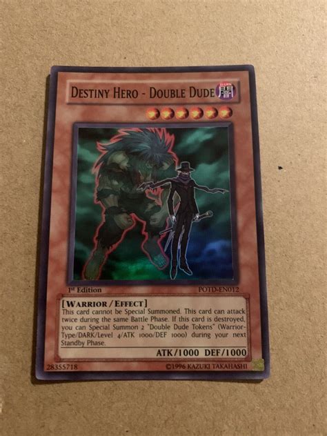 Potd En012 Destiny Hero Double Dude Super Rare 1st Edition Yugioh Card