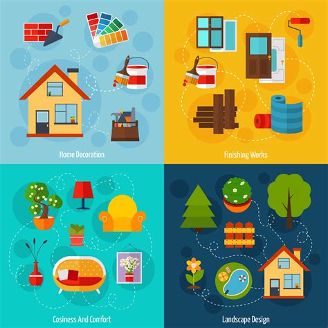 Interior Design Set 462149 Vector Art at Vecteezy