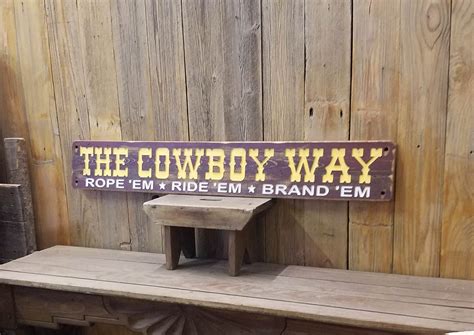 Cowboy Waycarvedrusticwoodsignwesternranchcowboyscowgirlsbunk