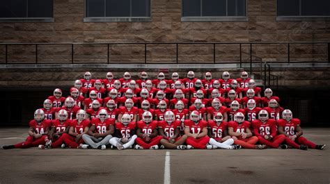 Red Football Team Posing For Team Pictures Background Football Team