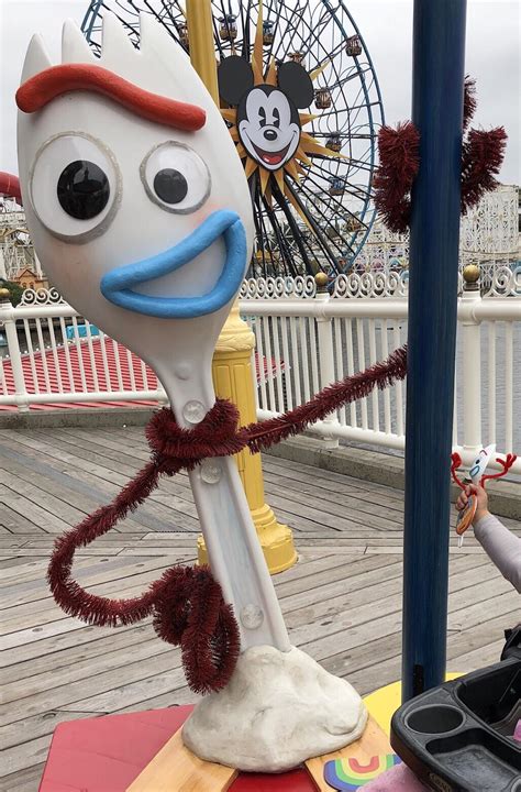 See a recent post on tumblr from @thatdamnokie about forky. My daughter brought her homemade Forky to meet Big Forky ...