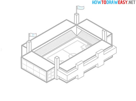 How To Draw A Soccer Stadium How To Draw Easy