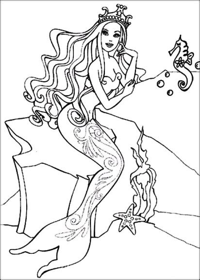 Et bien d'autres encore c'est un festival de coloriages pour toutes les fans. Coloriage Barbie sirene à imprimer