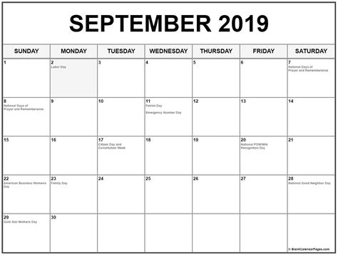 September 2019 calendar usa with holidays. September 2019 Calendar With Holidays #september # ...