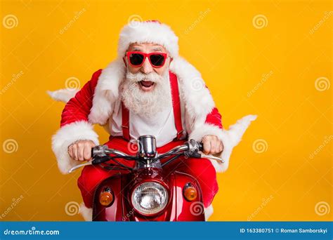 Fast X Mas Traveling Crazy Funky Hipster Grey Haired Santa Claus In