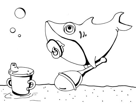 Here is a coloring sheet. pinkfong baby shark coloring sheet for kids