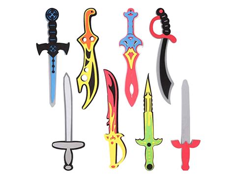 Foam Swords 8 Pack Weapons Toy Set Focusgood