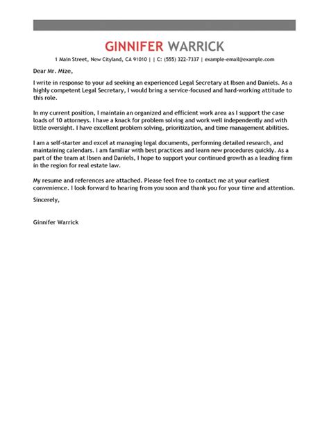 Tagscover letter for legal assistant role legal administrative assistant cover letter template legal assistant cover letter no experience legal. Best Legal Secretary Cover Letter Examples | LiveCareer