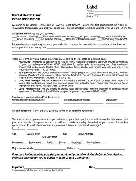 Mental Health Intake Form Pdf Fill Out And Sign Print