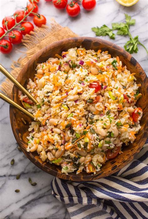 Mediterranean Bean And Rice Salad A Saucy Kitchen
