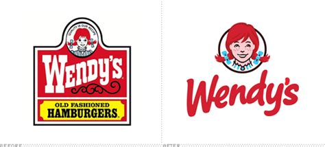 Wendys Logo Before And After Wendys Logo Logo Redesign Popular Logos