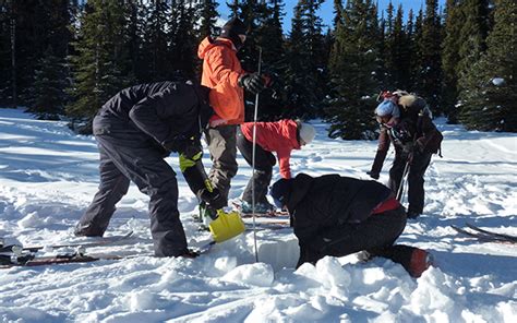 Practice, practice, practice and avalanche beacon operation and test. AST 1 Avalanche Skills Training Course in Canmore
