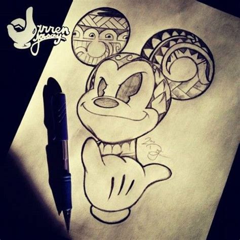 Mickey Mouse Club House Lol Musttry Shaka Pen Art Drawing