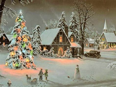 Arbol De Navidad Cubierto De Nieve Paisajes De Navidad Wallpaper Hd