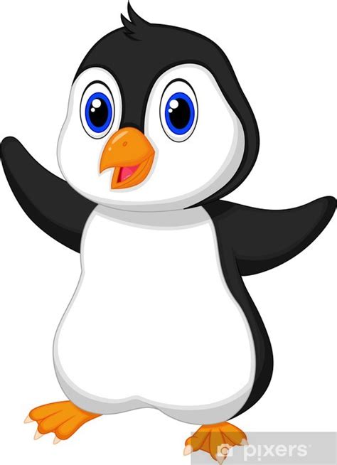 It is the animation sticker of babies of a made penguin of the. Fototapete Netter Baby-Pinguin Cartoon • Pixers® - Wir ...