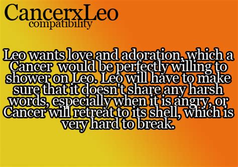 Jun 15, 2021 · cancers and leos are completely different signs. Anya and Zain | Cancer and leo compatibility, Cancer and ...